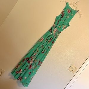 R&K Green Floral Maxi Dress